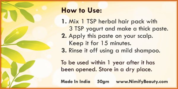 Nimify Beauty Herbal Hair Pack - Long Healthy Hair - Beauty Tips By Nim